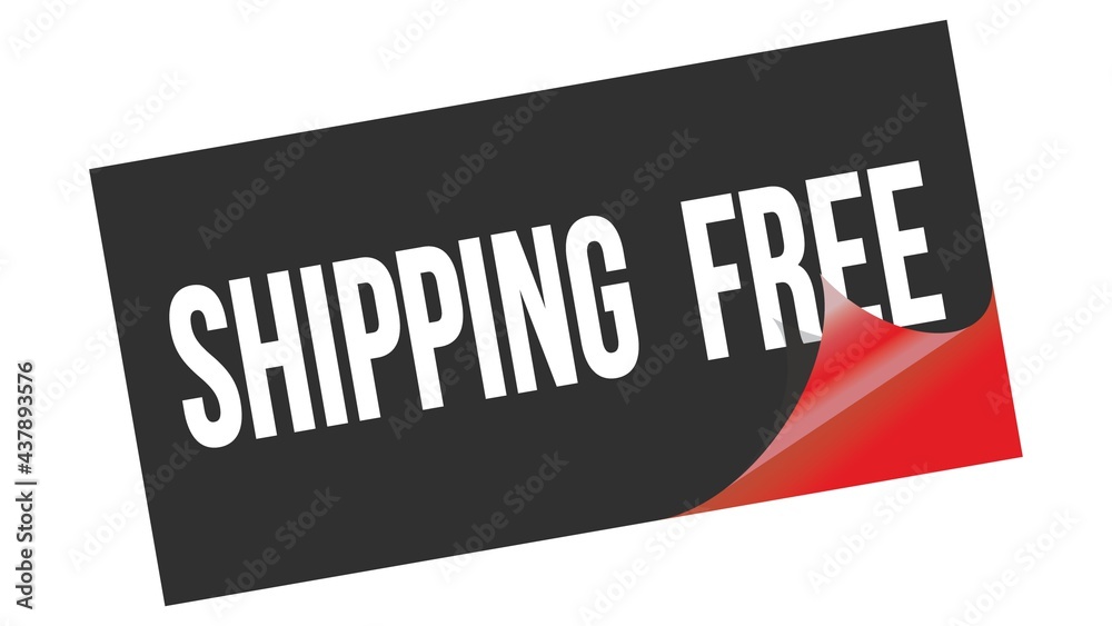 SHIPPING FREE text on black red sticker stamp. SHIPPING FREE text on black red sticker stamp.