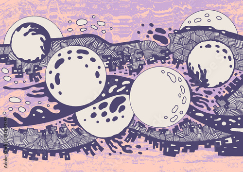 Hand Drawn Graffiti Abstract Decorative Background. Vector Illustration	