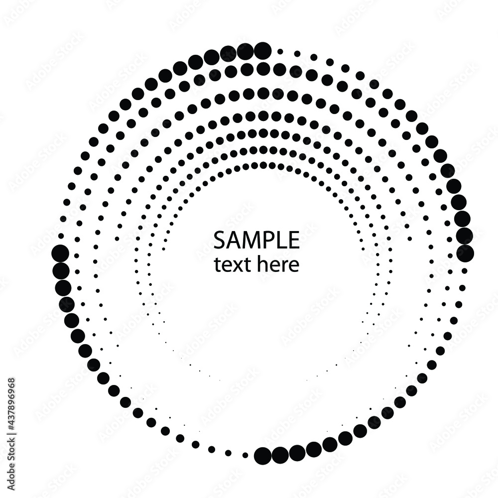 Halftone dots in circle form. round logo . vector dotted frame . design element Halftone dots in circle form. round logo . vector dotted frame . design element