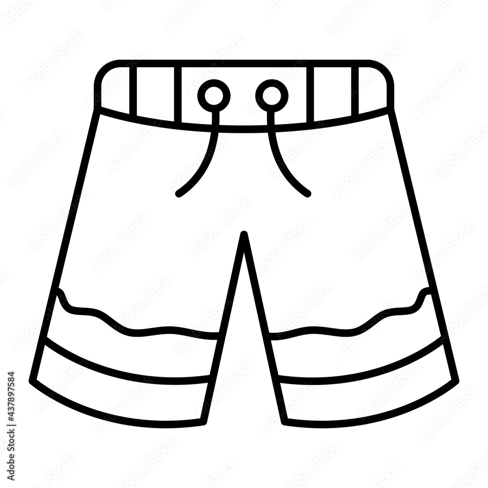 Vector Shorts Outline Icon Design