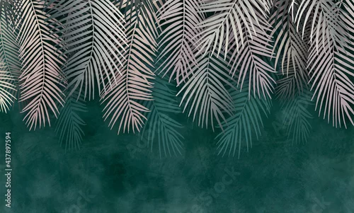 Obraz gałęzie palmowe, liście tropikalne.