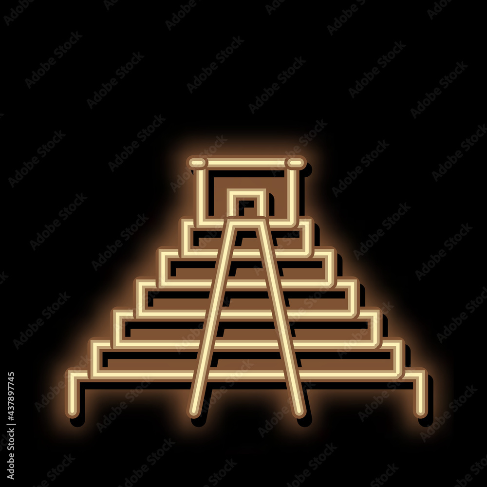 Temple neon light sign vector. Glowing bright icon Temple Sign. transparent symbol illustration Temple neon light sign vector. Glowing bright icon Temple Sign. transparent symbol illustration
