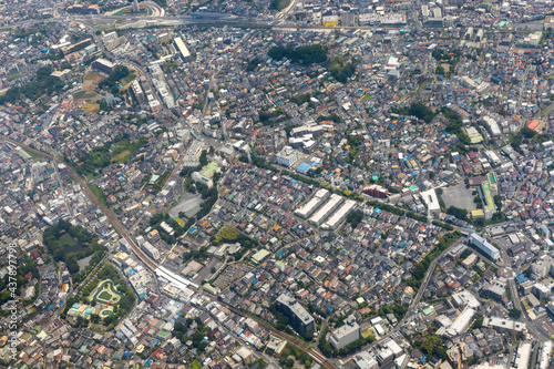 東急東横線の妙蓮寺駅付近を空撮 photo