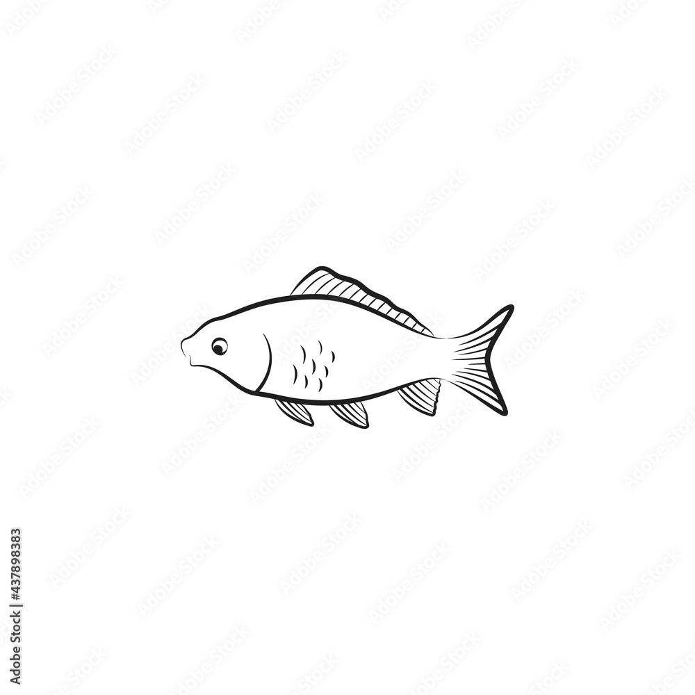 Carp fish icon vector illustration