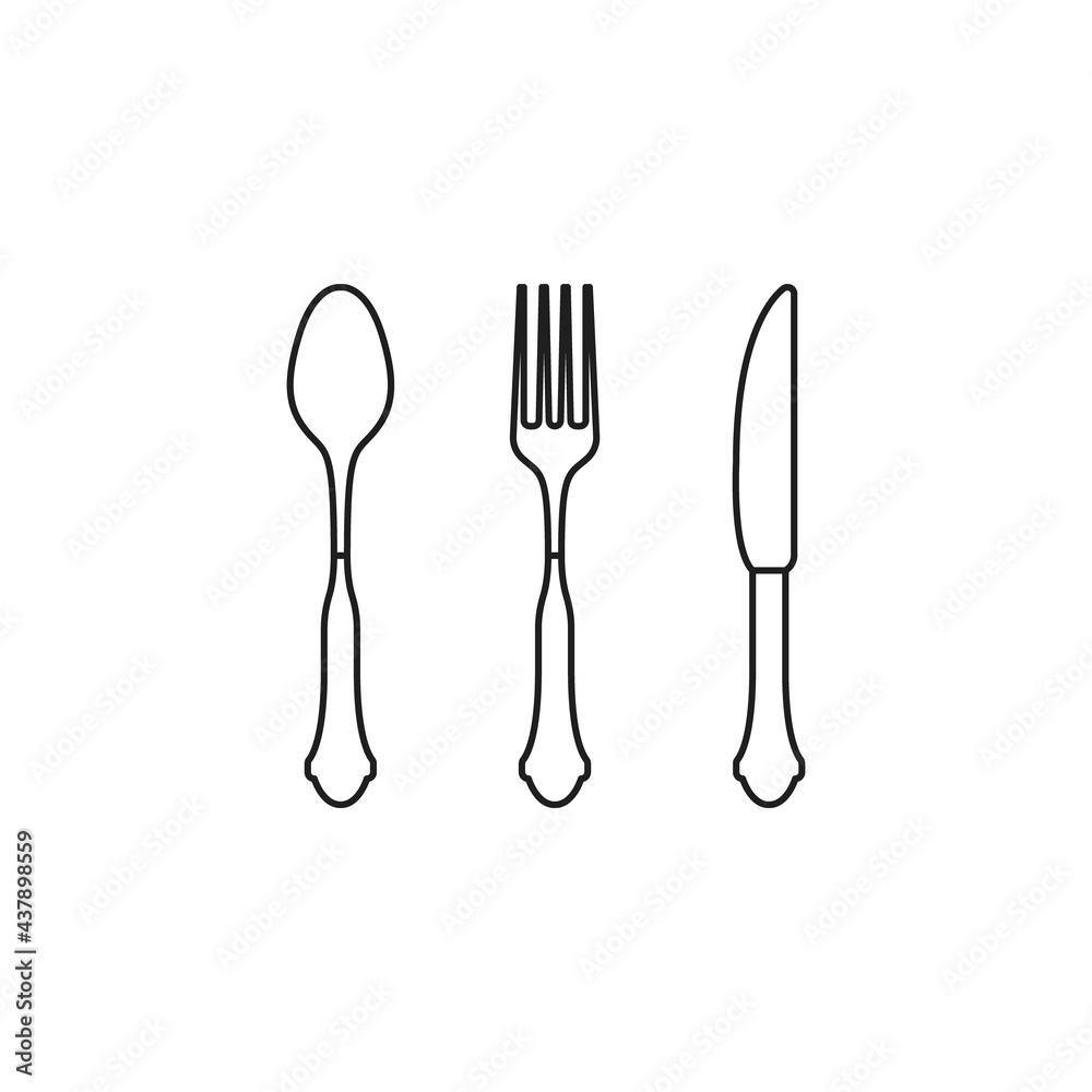 Knife, Fork, and Spoon icon vector illustration Knife, Fork, and Spoon icon vector illustration