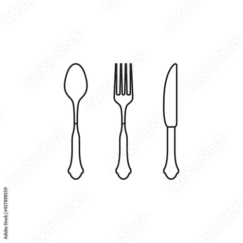 Knife  Fork  and Spoon icon vector illustration