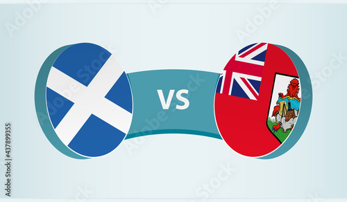 Scotland versus Bermuda, team sports competition concept.