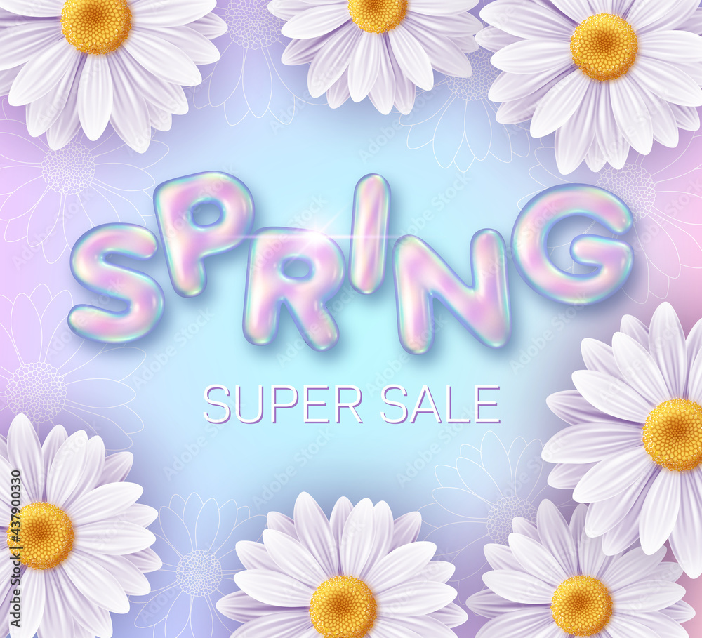 Summer background with daisy flowers. Sale banner template Summer background with daisy flowers. Sale banner template