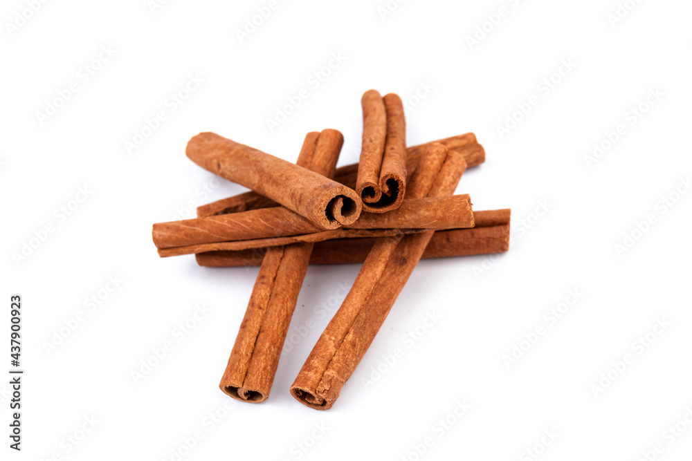 Fragrant cinnamon sticks isolated on white background Fragrant cinnamon sticks isolated on white background