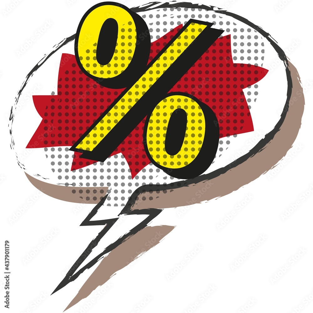 Fototapeta premium Crazy price percent discount speech box announcement vector