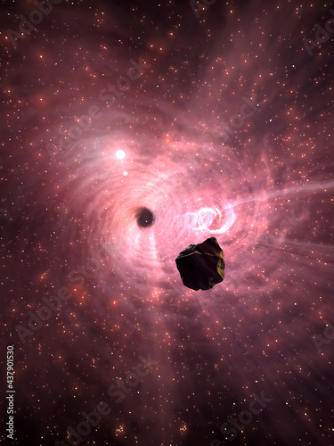 Artistic 3D  illustration of a cosmic scene