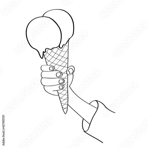 Eis Schleckeis Eiswaffel Waffel Eiscreme Hitze Kälte Sommer Ferien Urlaub Waffel Hand Eiskugel Eiskaffee Sahne Milch Fett Kalorien Entspannung F-Quadrat