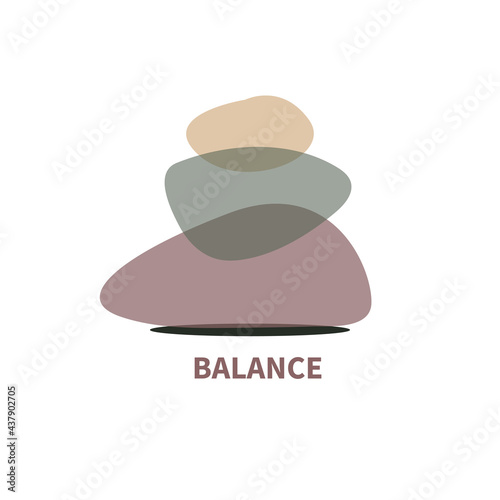 Fototapete Balance icon. Harmony symbol. Stack of stones. Buddhism concept