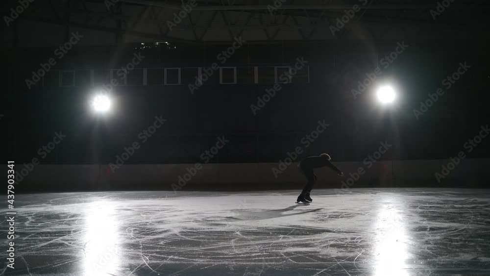 The athlete performs a butterfly jump in training. A professional male