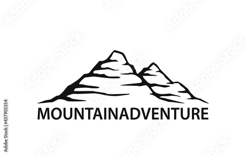 outline mountain range logo silhouette vector illustration
