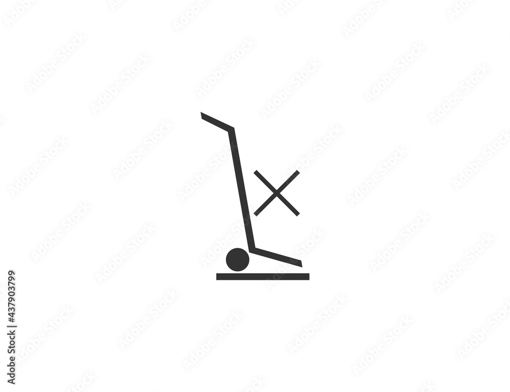 No hand truck here symbol, icon. Vector illustration. No hand truck here symbol, icon. Vector illustration.