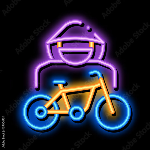 Bike Theft neon light sign vector. Glowing bright icon Bike Theft Sign. transparent symbol illustration