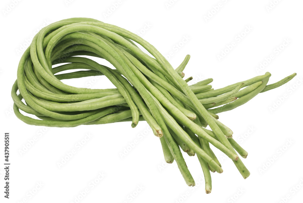Yardlong beans isolated on white background Yardlong beans isolated on white background