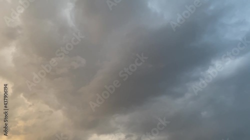 Gray clouds moving in the stormy sky. HD video shooting