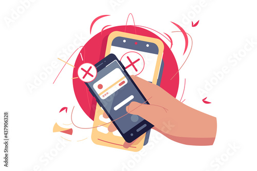 Refused contactless payment via smartphone