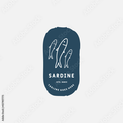 Sardine and mackerel logo template. Fish Logo vector illustration design.