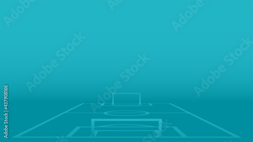 Blue background with a soccer field. 2020 template for football championships. Vector