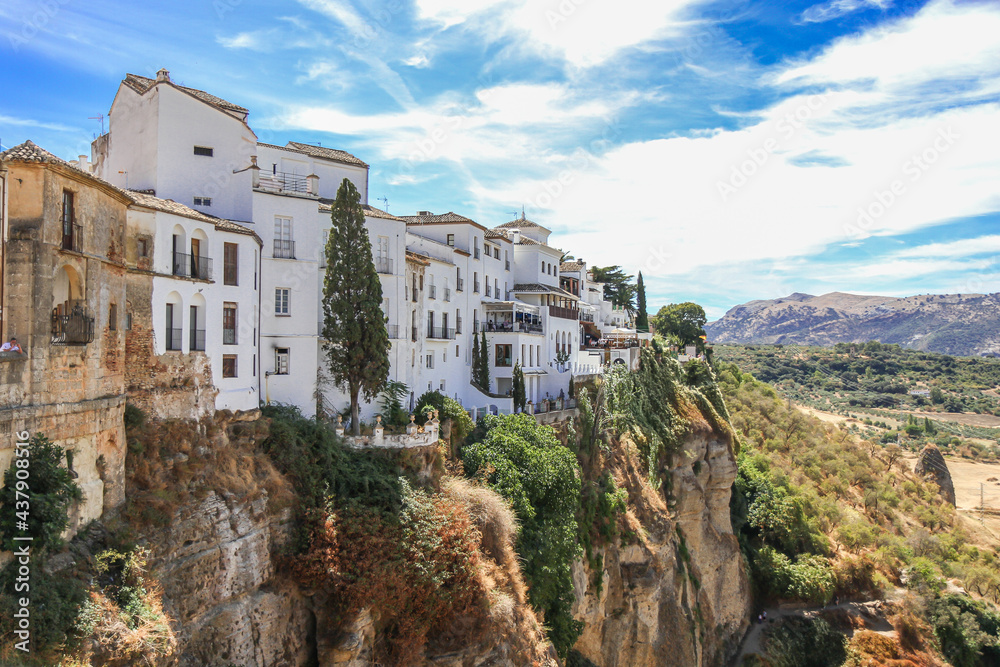Beautiful and old city of Ronda , in South of Spain province of Malaga - Andalucía. The town is situated on two hills divided by a deep ravine containing the Grande River. Touristic travel destination