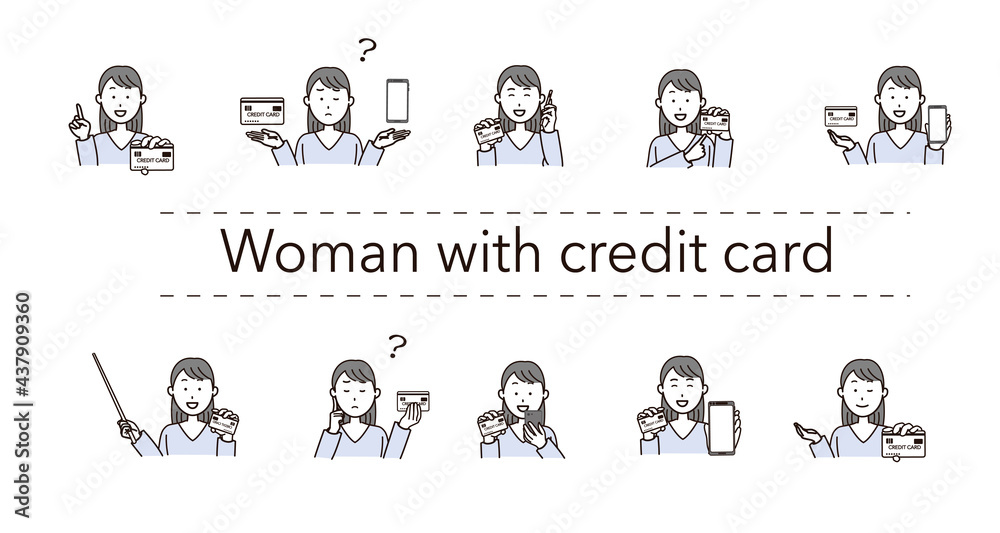 Various Woman with credit card Various Woman with credit card