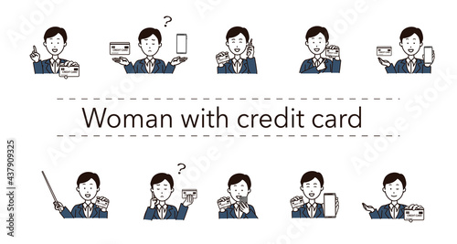Various Woman with credit card