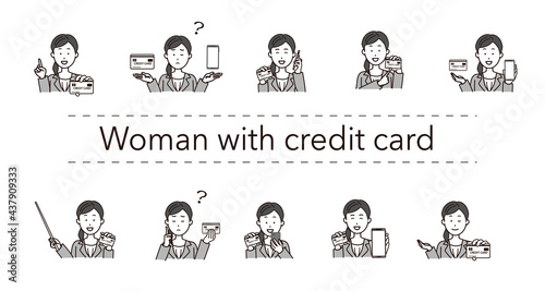 Various Woman with credit card