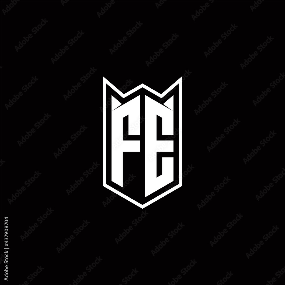 FE Logo monogram with shield shape designs template FE Logo monogram with shield shape designs template