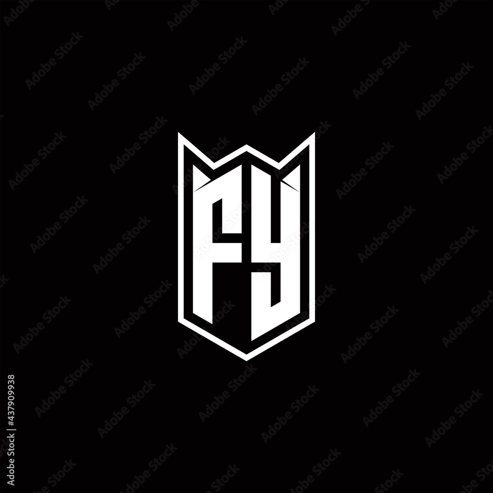 FY Logo monogram with shield shape designs template FY Logo monogram with shield shape designs template