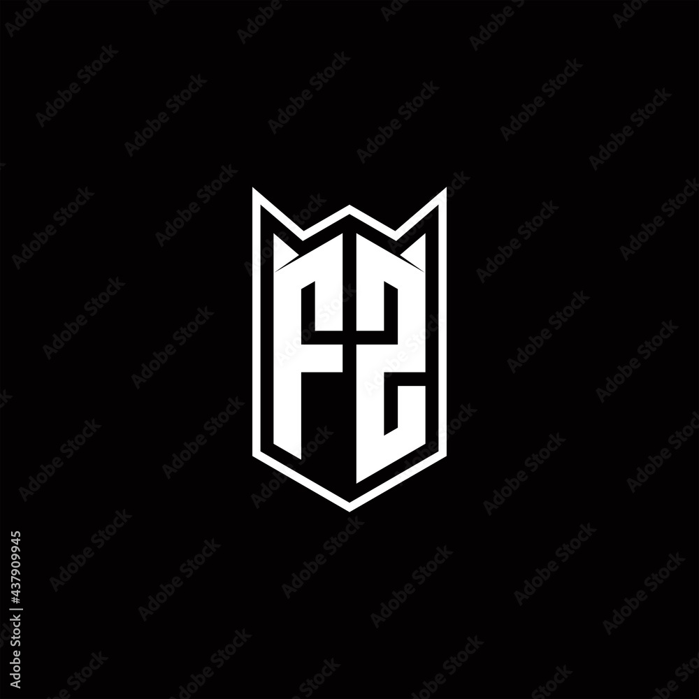 FZ Logo monogram with shield shape designs template FZ Logo monogram with shield shape designs template