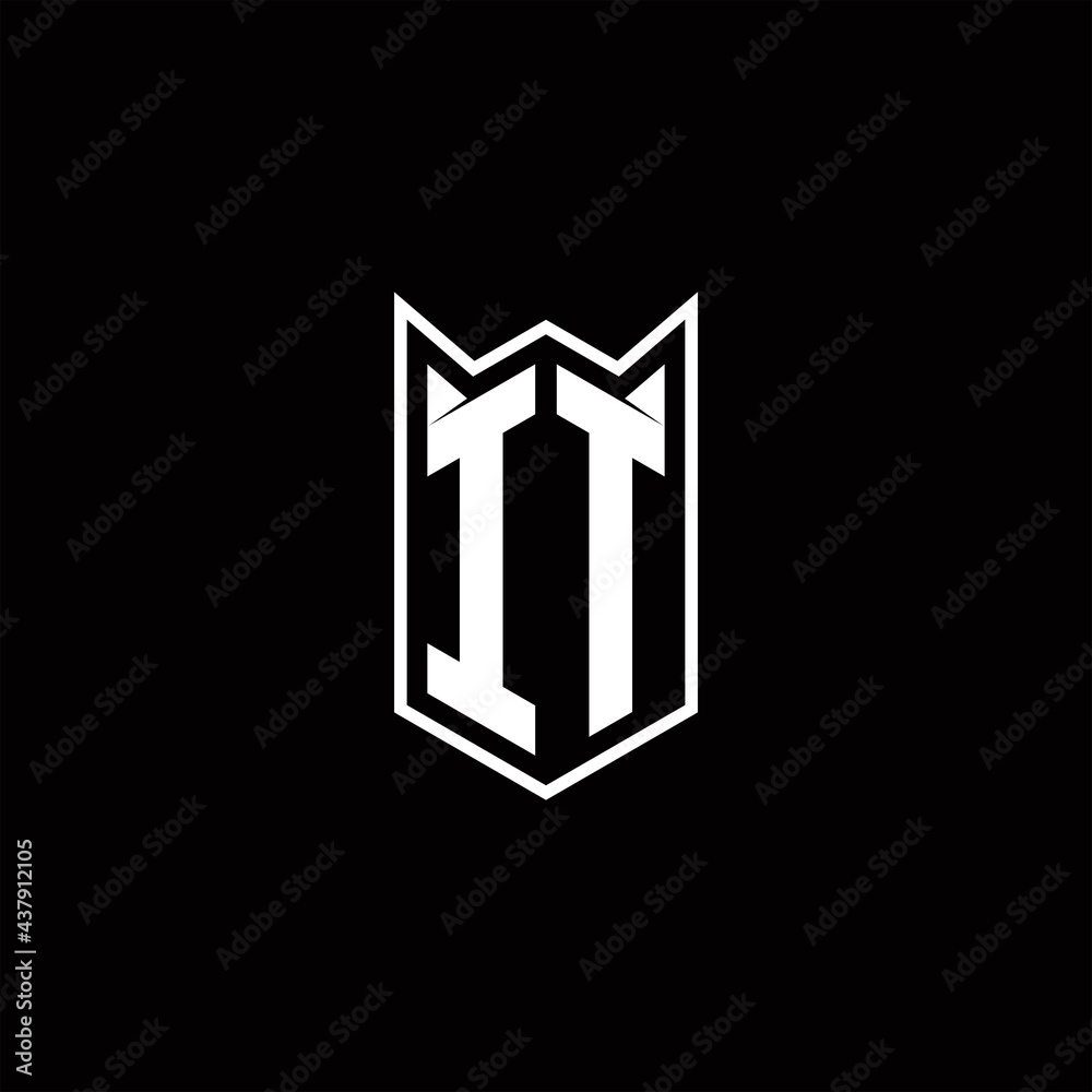 IT Logo monogram with shield shape designs template IT Logo monogram with shield shape designs template