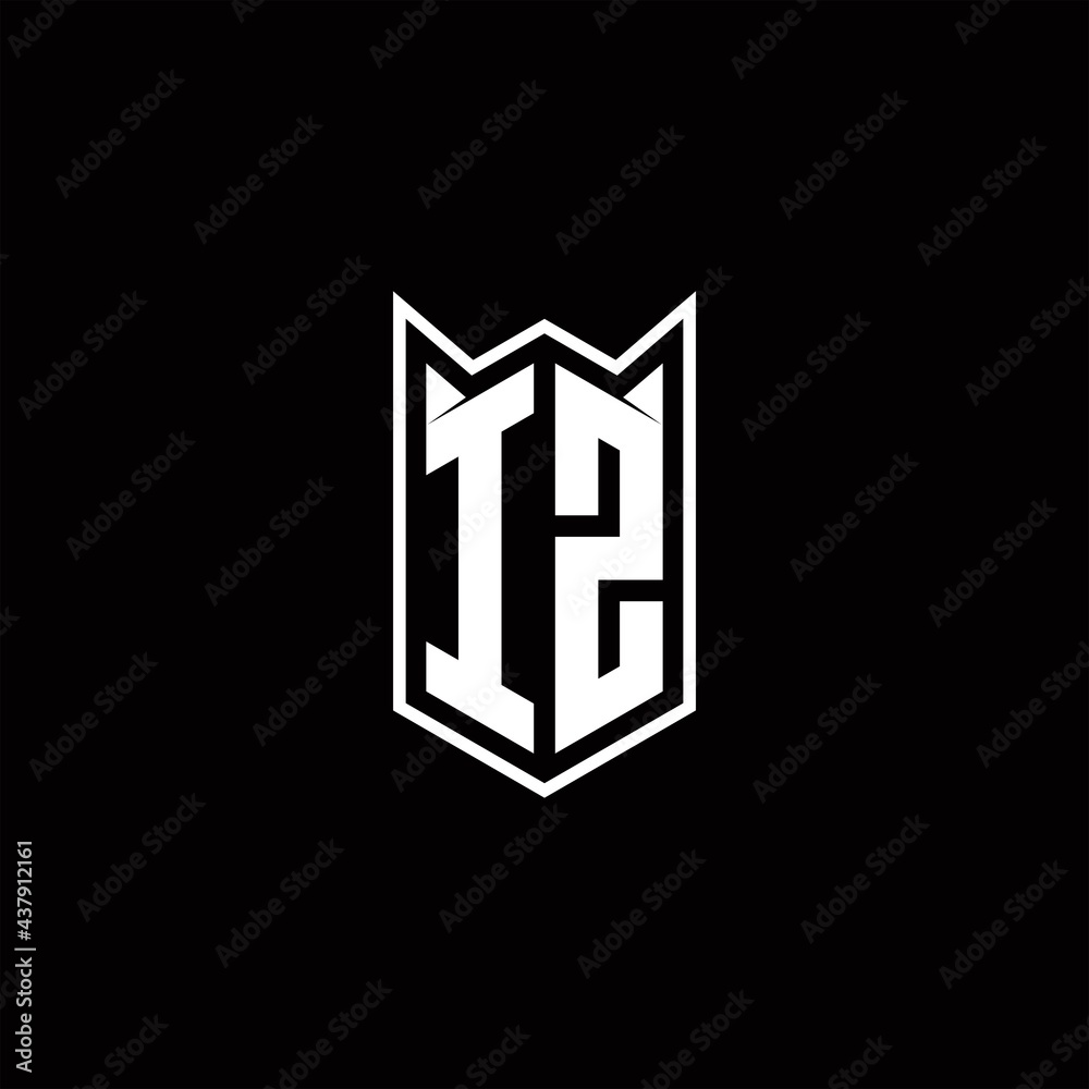 IZ Logo monogram with shield shape designs template IZ Logo monogram with shield shape designs template