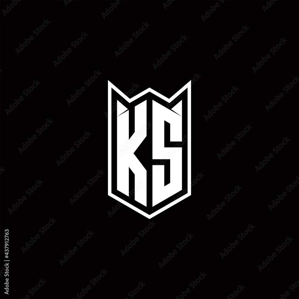 KS Logo monogram with shield shape designs template KS Logo monogram with shield shape designs template