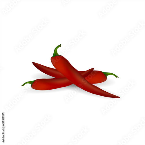 Red hot chili pepper on a white background.