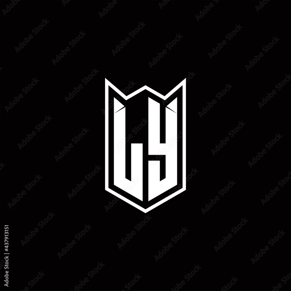 LY Logo monogram with shield shape designs template LY Logo monogram with shield shape designs template