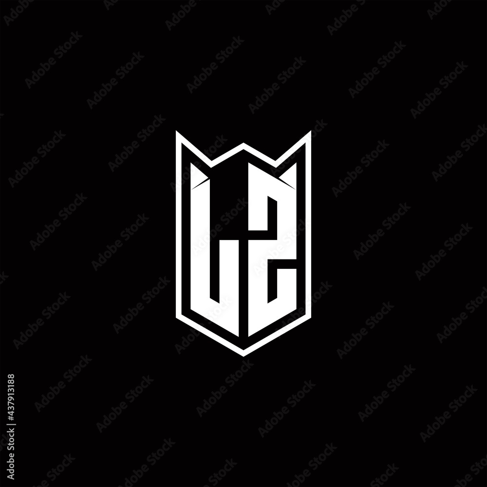 LZ Logo monogram with shield shape designs template LZ Logo monogram with shield shape designs template