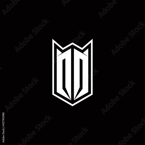 QQ Logo monogram with shield shape designs template