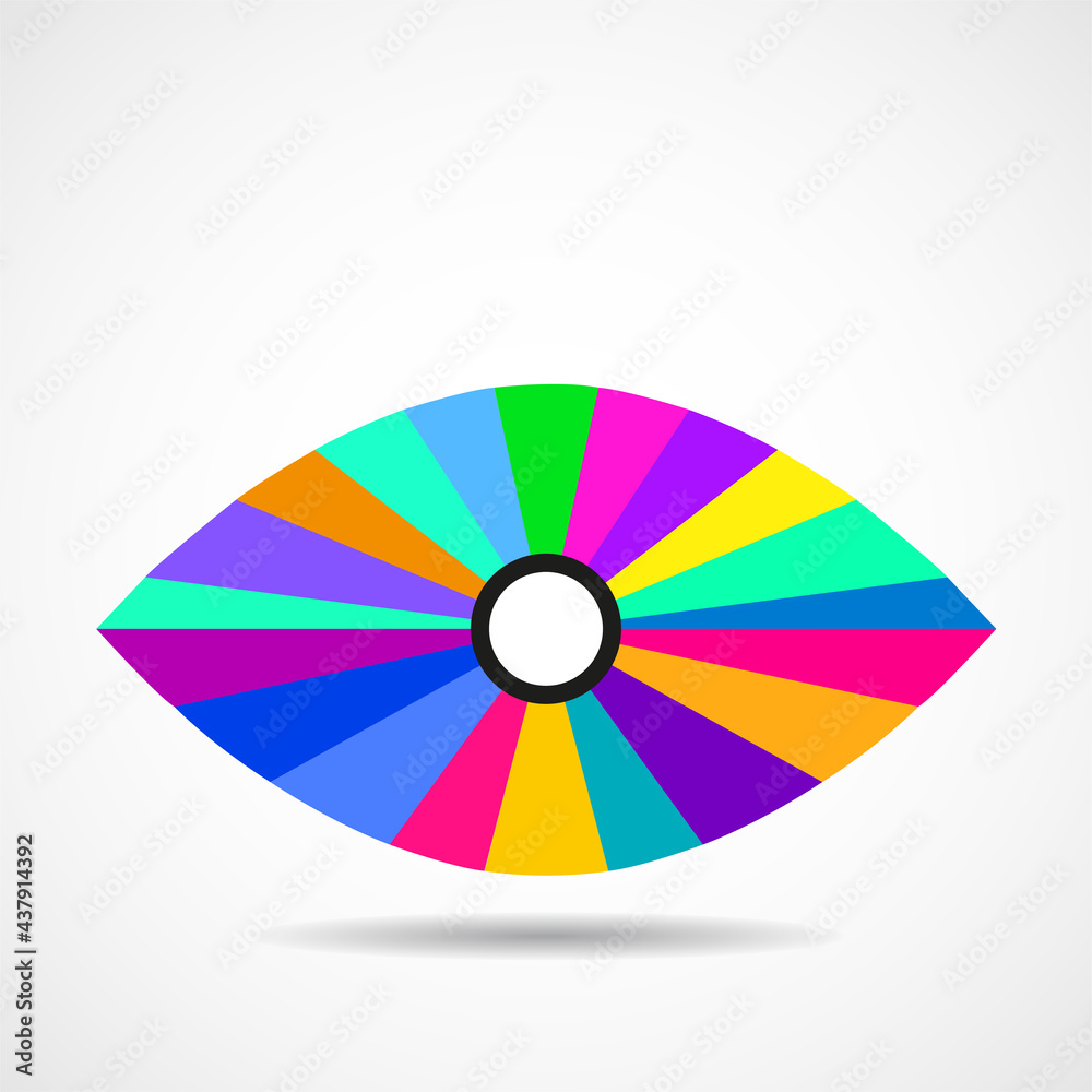 Eye logo in geometric concept. Colorful icon. Vector Illustration