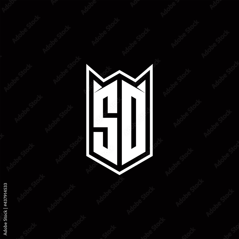 SD Logo monogram with shield shape designs template SD Logo monogram with shield shape designs template