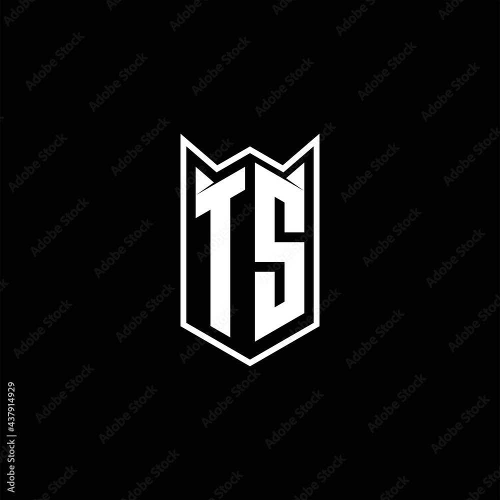 TS Logo monogram with shield shape designs template TS Logo monogram with shield shape designs template