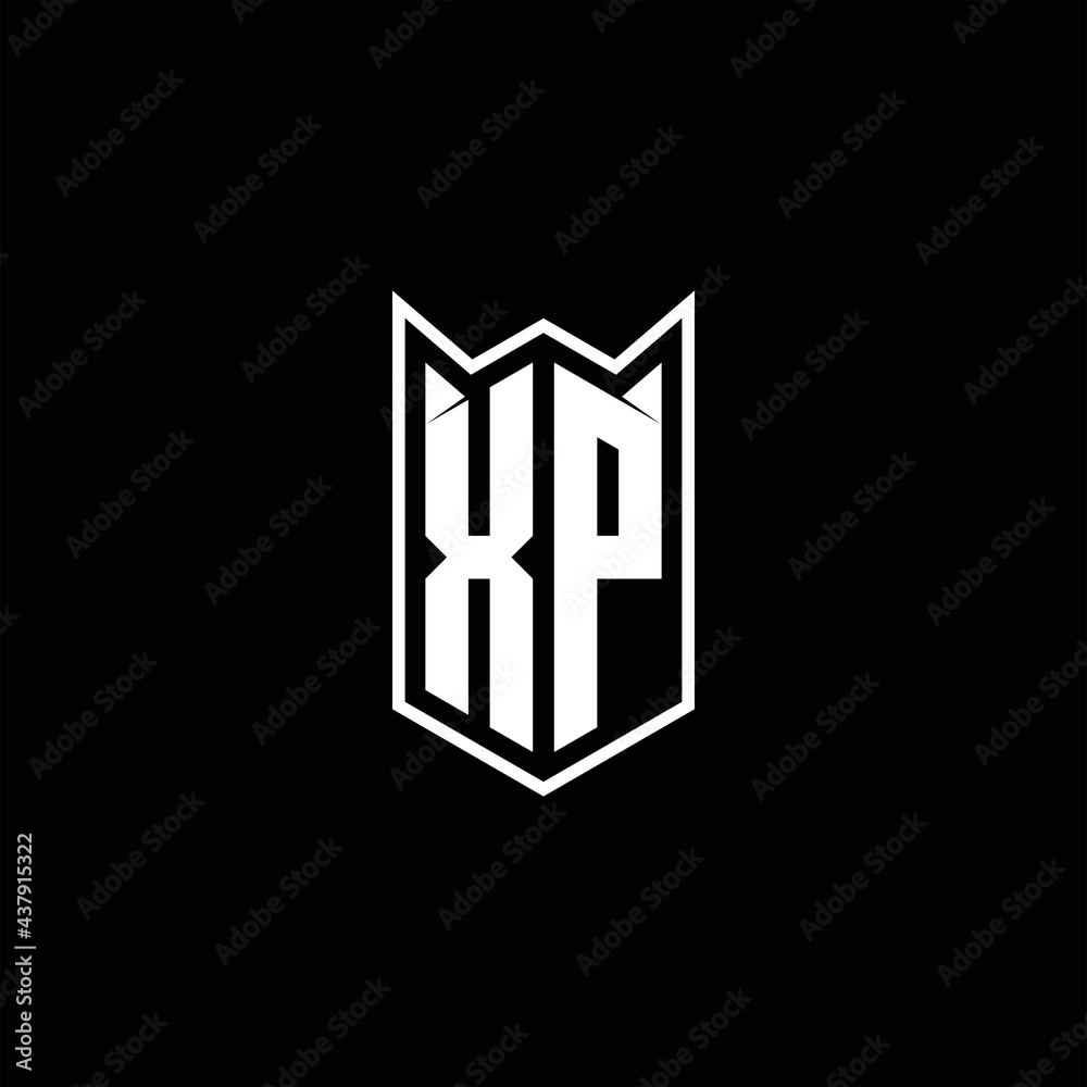 XP Logo monogram with shield shape designs template XP Logo monogram with shield shape designs template