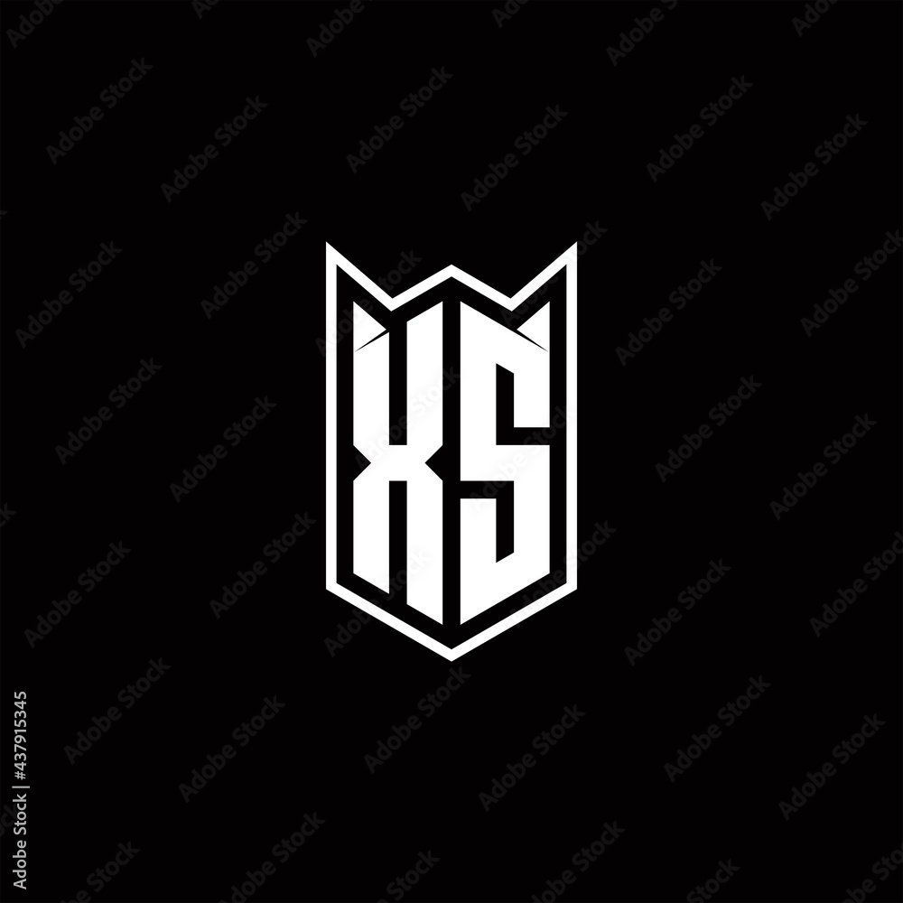 XS Logo monogram with shield shape designs template XS Logo monogram with shield shape designs template