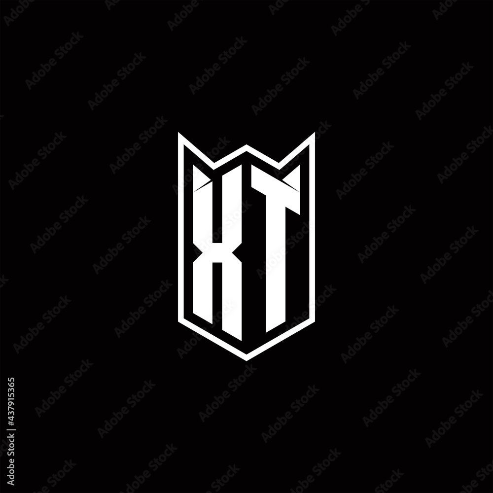 XT Logo monogram with shield shape designs template XT Logo monogram with shield shape designs template