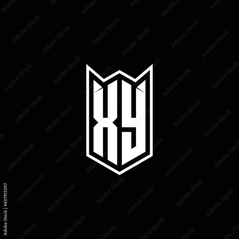 XY Logo monogram with shield shape designs template XY Logo monogram with shield shape designs template