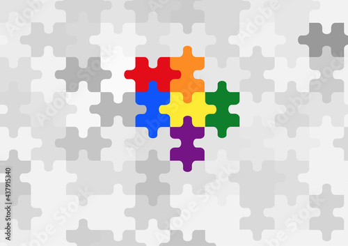 Background pattern of rainbow puzzle