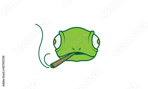 smoke with head chameleon logo symbol vector icon illustration graphic design
