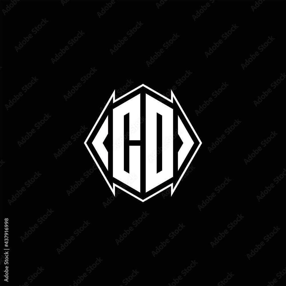 CD Logo monogram with shield shape designs template CD Logo monogram with shield shape designs template